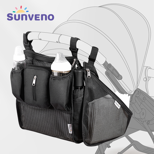 Sunveno Baby Stroller Organizer Bag Infant Pram Cart Storage Bag with Baby Trolley Bag Carriage Bag Stroller Accessories