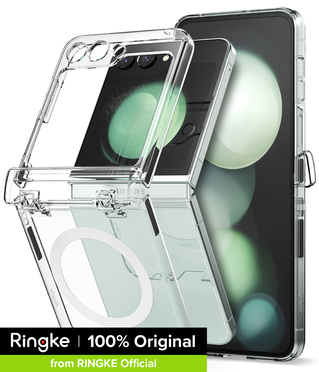 Ringke Slim Hinge Mag Compatible with Samsung Galaxy Z Flip 5 5G Case Cover Complete Hinge Protection Transparent Anti-Yellowing Solid Scratch Resistant Protective Z Flip 5 Back Cover