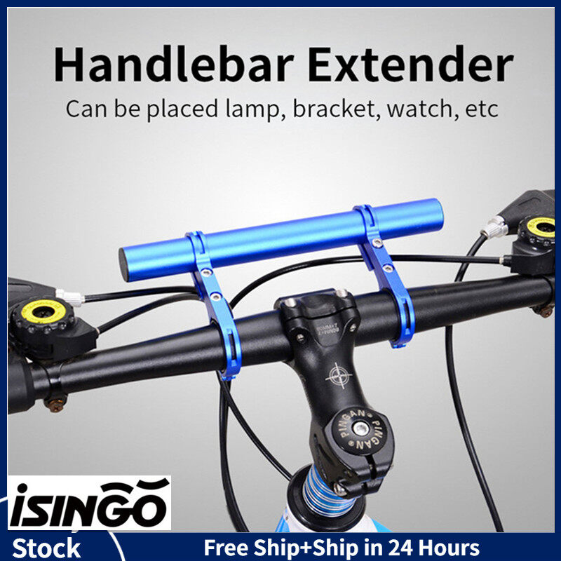 iSingo 30CM MTB Handlebar Extension Bike Handlebar Extender Horn Headlight Camera Mount Bicycle Bracket Extension Bar Handle bar Bracket Extender Holder